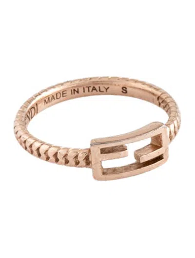 Pre-owned Fendi Ff Baguette Ring In Multicolor