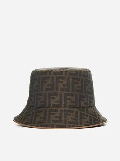 Fendi Ff Canvas Bucket Hat In Brown