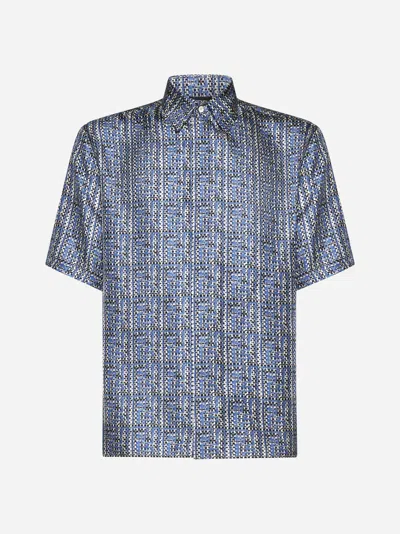 Fendi Ff Print Silk Shirt In Blue