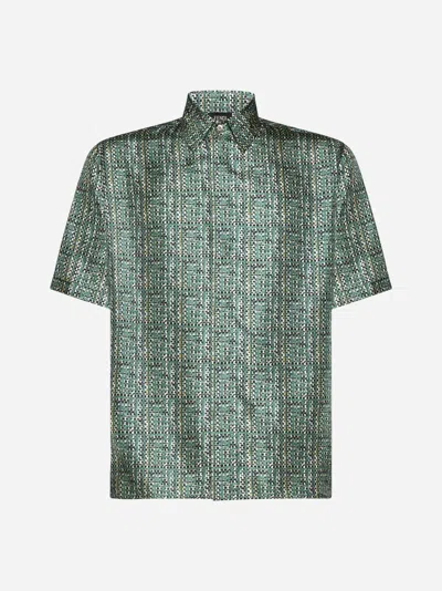 Fendi Ff Print Silk Shirt In Green