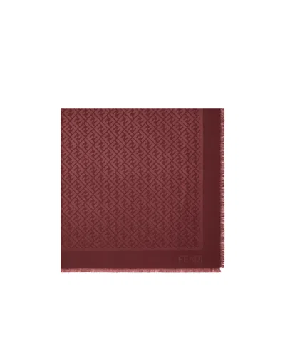 Fendi Ff Shawl In Burgundy