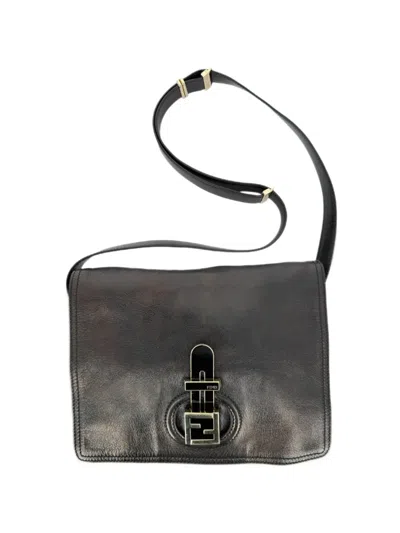 Pre-owned Fendi Flap Crossbody Bag In Black