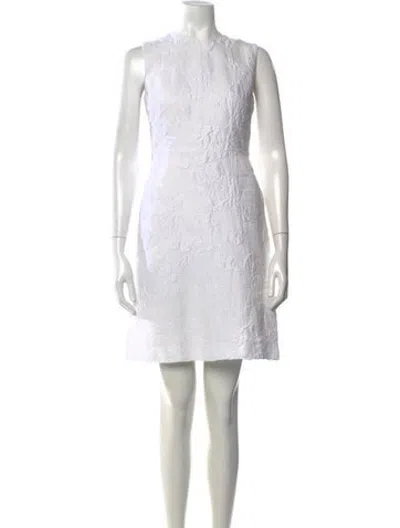 Pre-owned Fendi Floral Print Mini Dress In White