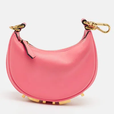 Pre-owned Fendi Graphy Nano Pink Leather Clutch