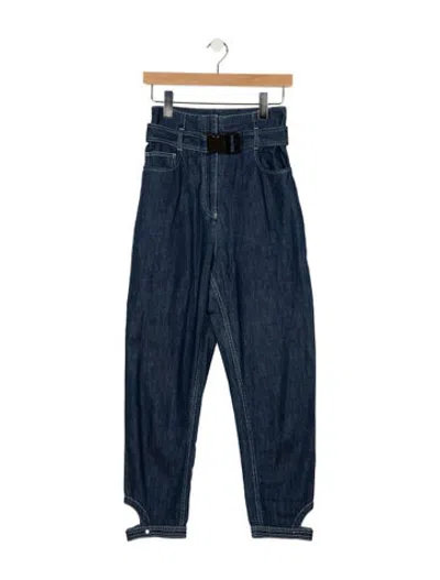Pre-owned Fendi High-rise Straight Leg Jeans In Blue