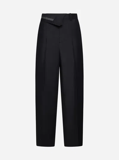 Fendi Kid Mohair Trousers In Black