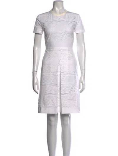Pre-owned Fendi Lace Pattern Mini Dress W/ Tags In Neutrals