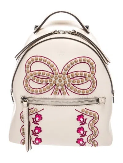 Pre-owned Fendi Leather Backpack In Neutrals