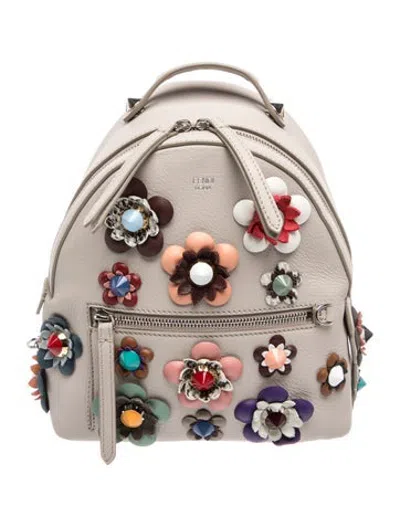 Pre-owned Fendi Leather Backpack In Neutrals