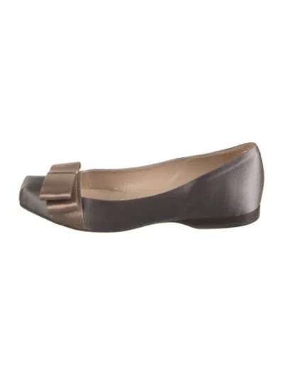 Pre-owned Fendi Leather Ballet Flats In Black