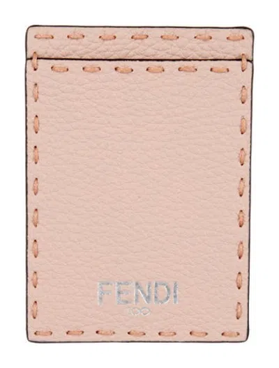 Pre-owned Fendi Leather Card Holder In Pink