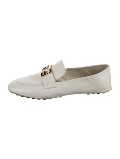Pre-owned Fendi Leather Loafers In White