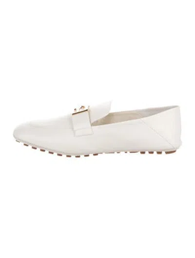 Pre-owned Fendi Leather Loafers In White