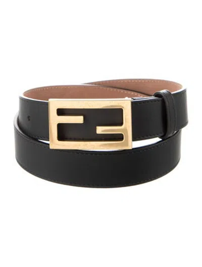 Pre-owned Fendi Leather Waist Belt In Black