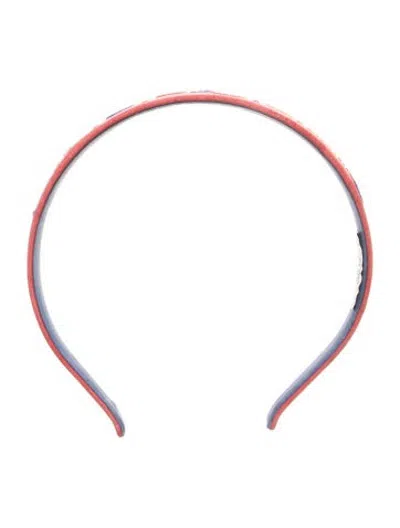 Pre-owned Fendi Leather Woven Headband In Red