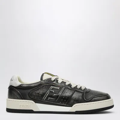 Fendi Match Vintage Calfskin Low-top Sneakers In Black
