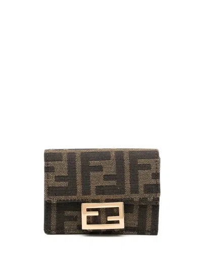Fendi Micro Camel Brown Monogram Wallet