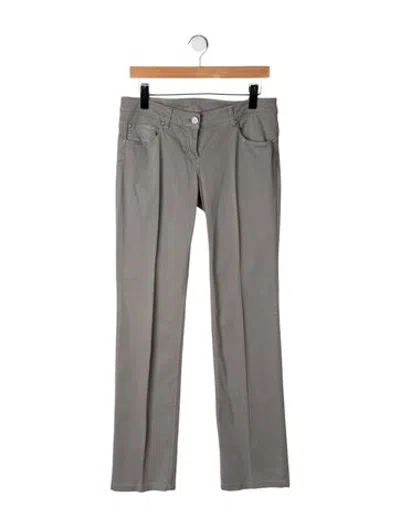 Pre-owned Fendi Mid-rise Straight Leg Jeans In Grey