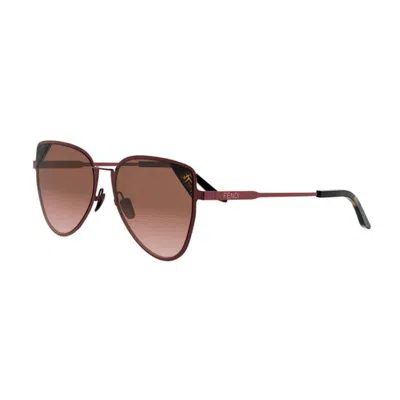 Fendi Mini Shiny Red Gradient Sunglasses In Gold