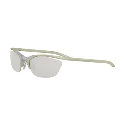 Fendi Mini Sunglasses Fe40176u Matte Green Silver Mirror