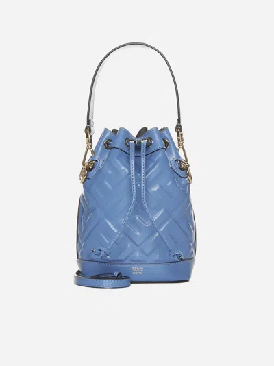Fendi Mon Tresor Ff Leather Mini Bag In Blue Violet