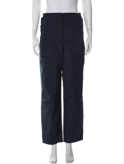 Pre-owned Fendi Nylon Wide Leg Pants In Blue