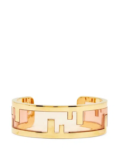 Pre-owned Fendi O'lock Cuff Bracelet In Gold