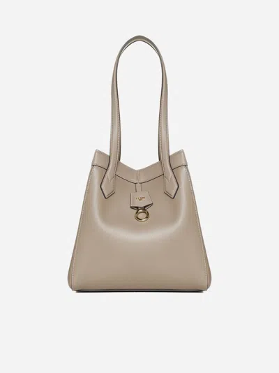 Fendi Origami Medium Leather Bag In Brown
