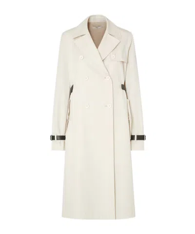 Fendi Parchment-colored Cotton Trench Coat In White