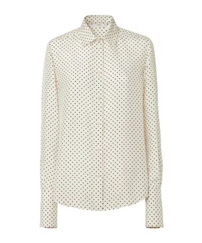 Fendi Parchment-colored Printed Silk Shirt In Multi