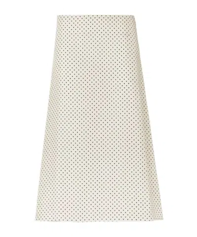 Fendi Parchment-coloured Printed Silk Skirt In Animal Print