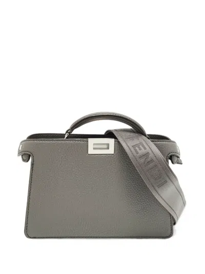 Pre-owned Fendi Peekaboo Iseeu X-cross Tote Bag In Grey