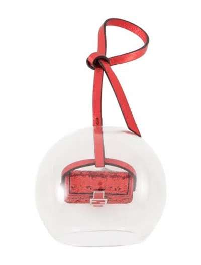 Pre-owned Fendi Pekaboo Christmas Bauble Ornament In Clear/red