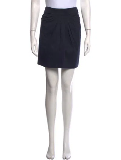 Pre-owned Fendi Pleated Accents Mini Skirt In Blue
