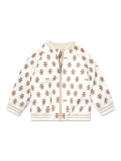 Fendi Babies' Reversible Bomber Jacket In White