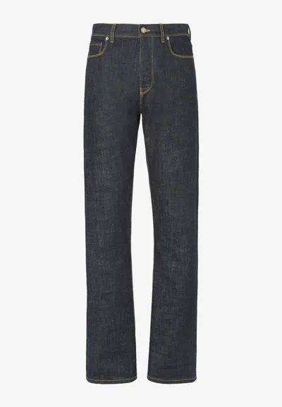 Fendi Selvedge Straight-leg Jeans In Blue