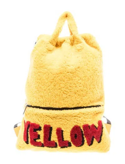 Pre-owned Fendi Shearling Backpack In Yellow