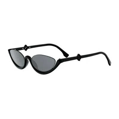 Fendi Shiny Finish Sunglasses In Shiny Black