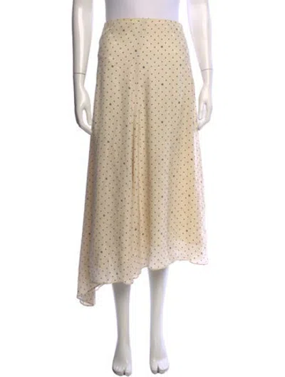 Pre-owned Fendi Silk Midi Length Skirt In Neutrals