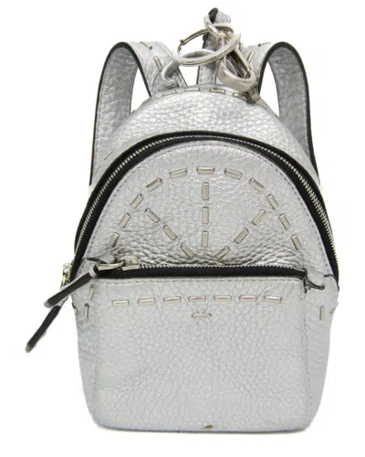 Pre-owned Fendi Silver Leather Selleria Pouch (authentic Pre-loved)