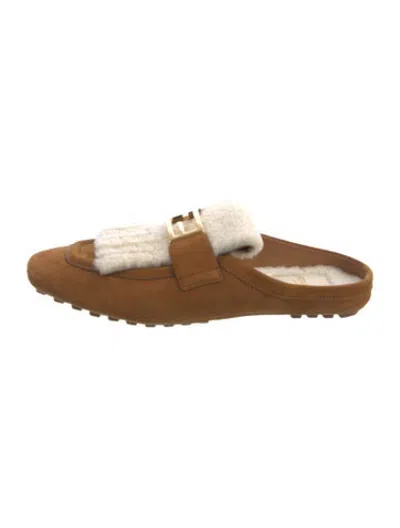 Pre-owned Fendi Suede Loafers In Brown