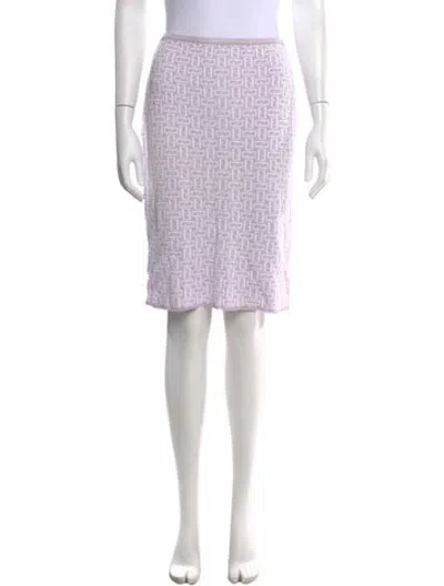 Pre-owned Fendi Vintage Midi Length Skirt In Purple/white