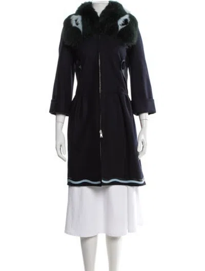 Pre-owned Fendi Virgin Wool Coat In Black