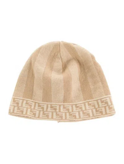 Pre-owned Fendi Wool Knitted Beanie In Neutrals