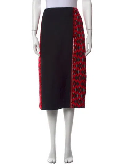Pre-owned Fendi Wool Midi Length Skirt In Black