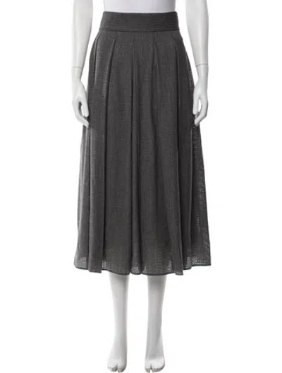 Pre-owned Fendi Wool Midi Length Skirt In Grey