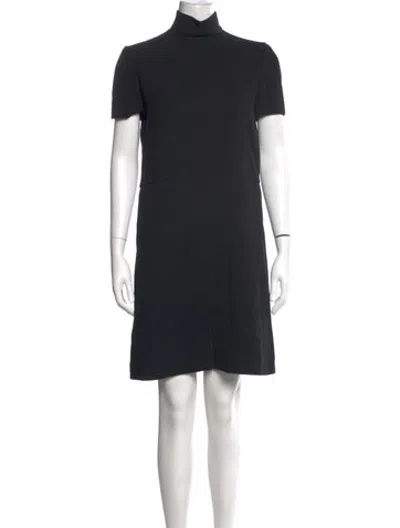 Pre-owned Fendi Wool Mini Dress In Black