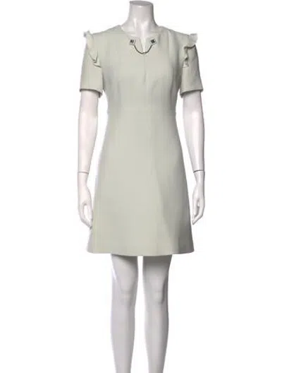 Pre-owned Fendi Wool Mini Dress In Neutrals
