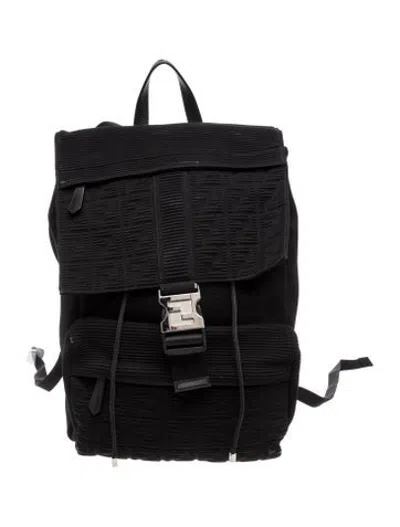 Pre-owned Fendi Zucca Ff Backpack In Black