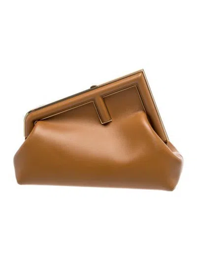Pre-owned Fendi Zucca Ff First Small Clutch In Brown